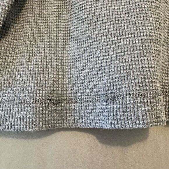 L.L. Bean Adult Thermal Henley Long Sleeve Sweater Gray Size Large 100% Cotton - Picture 7 of 9